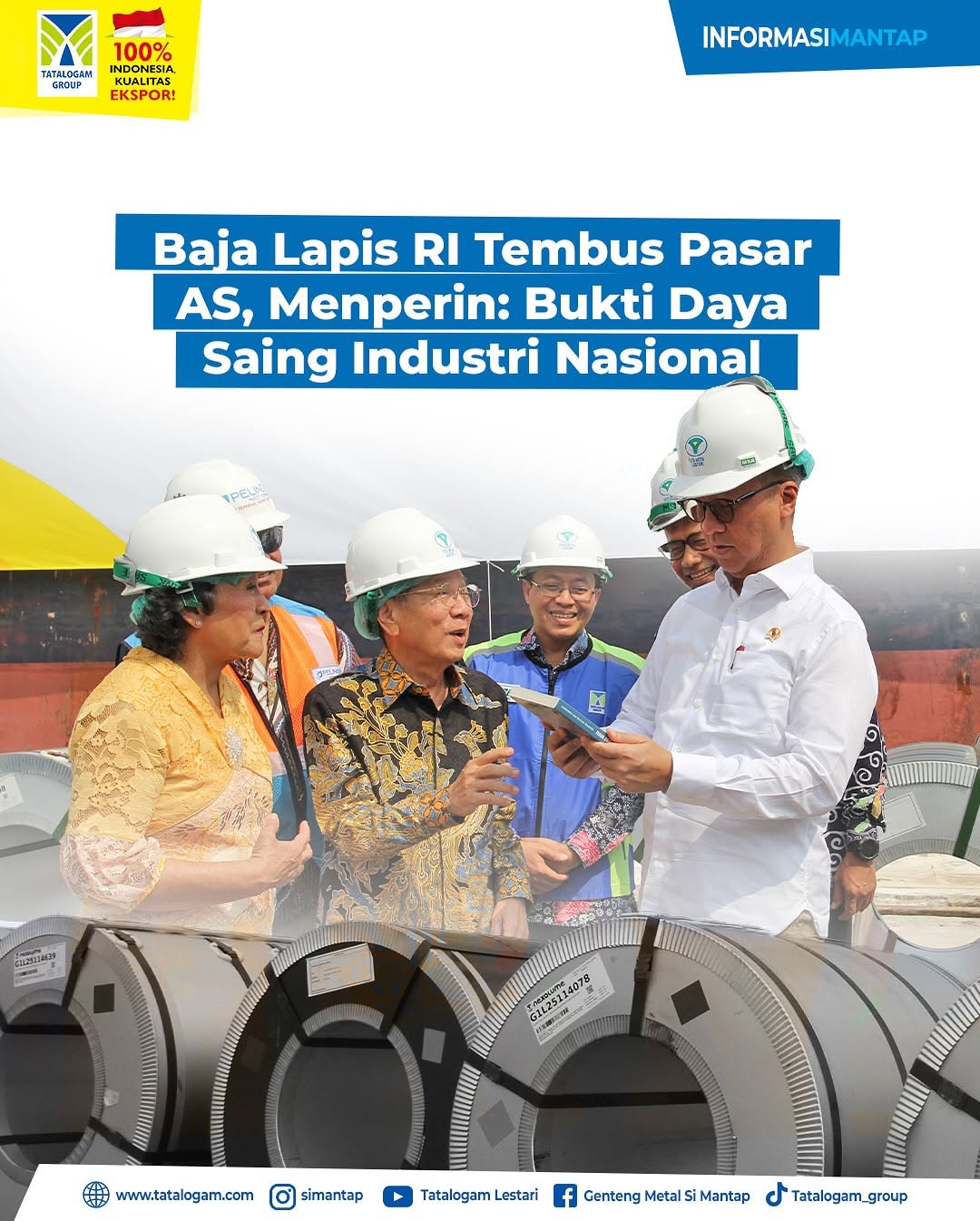 Indonesian Coated Steel Breaks into the US Market, Witnessed by the Minister of Industry