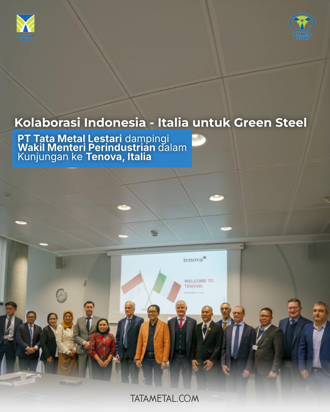 Indonesia–Italy Collaboration for Green Steel: Visit to Tenova in Italy
